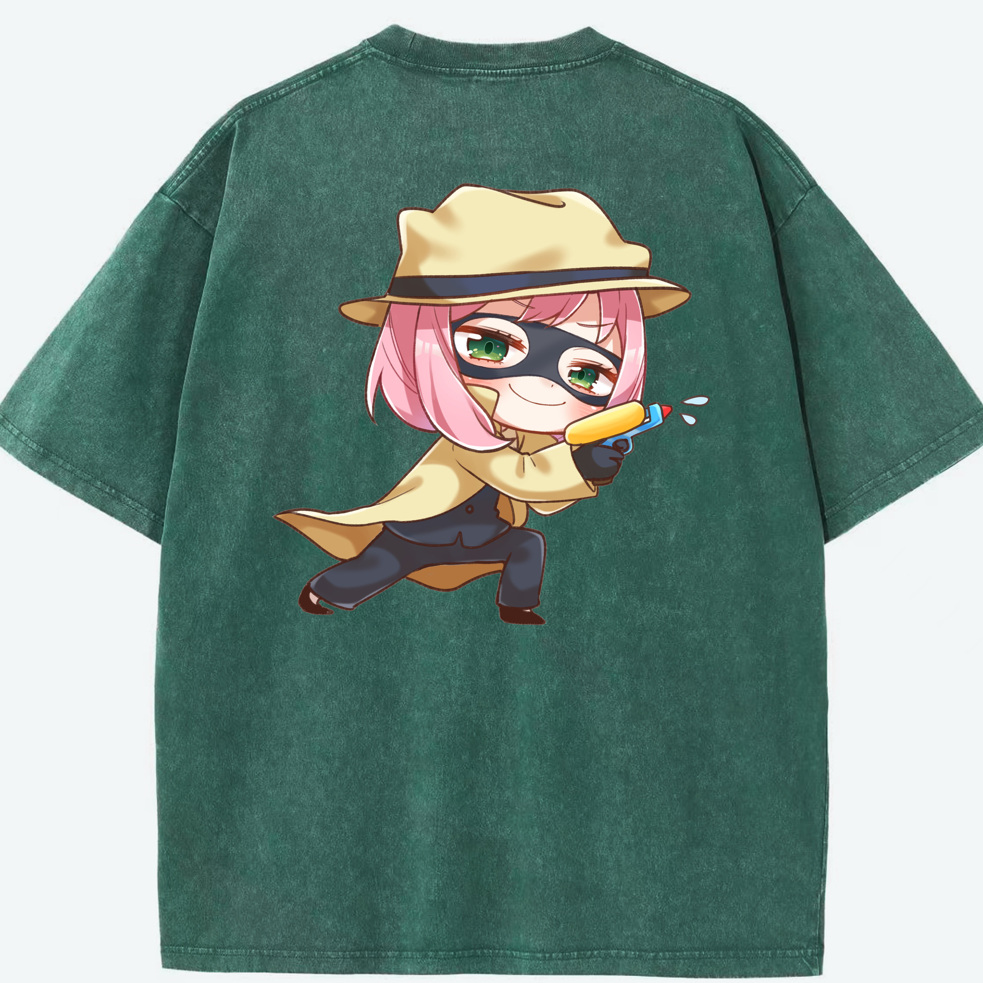 （画像用） SPY×FAMILY间谍家家酒 綿100% ヴィンテージ風 半袖Tシャツ（背面プリント）